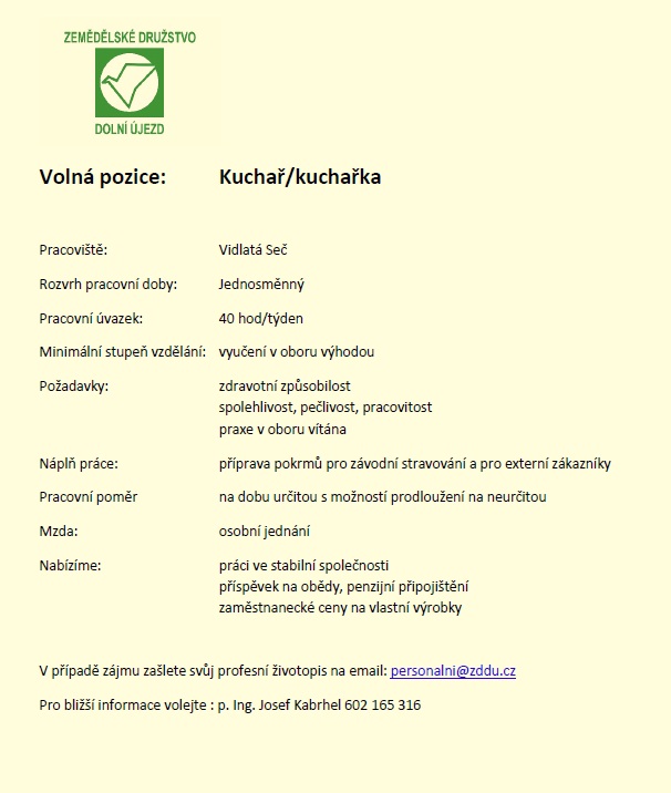 Kuchař - Vidlatá Seč